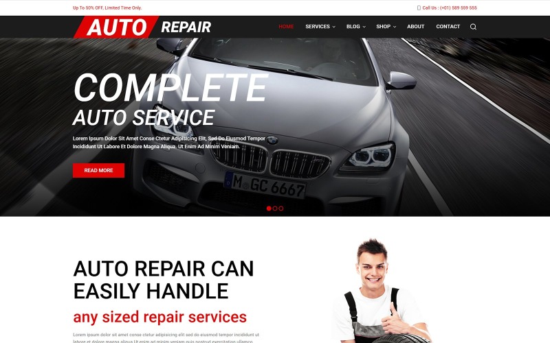 Autoreparatieservice WordPress Responsief Thema