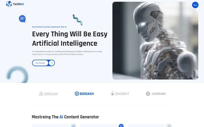 Techbot – WordPress-Theme für künstliche Intelligenz und Technologie