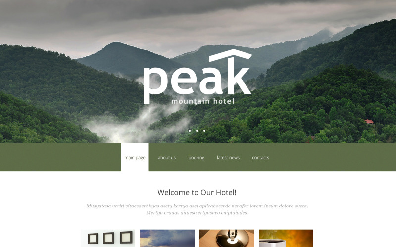 Hotellmottagande webbplatsmall