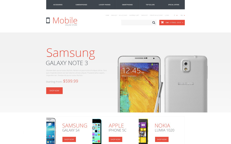 Mobile Store Responsive OpenCart Template
