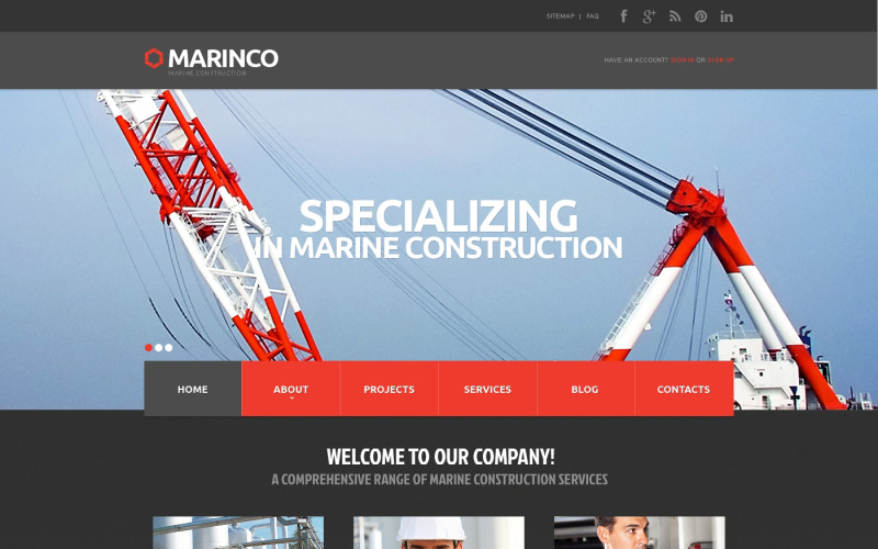 Modèle de site Web réactif industriel