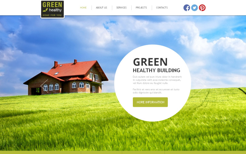 Modèle de site Web réactif pour entreprise de construction