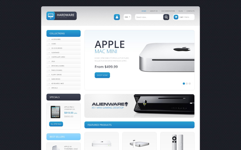 Tema Shopify reattivo per negozio di computer
