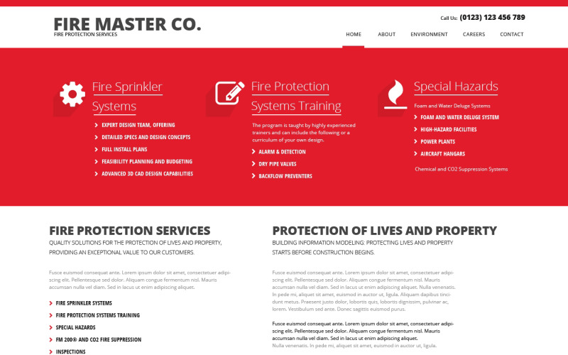 消防部门响应网站模板