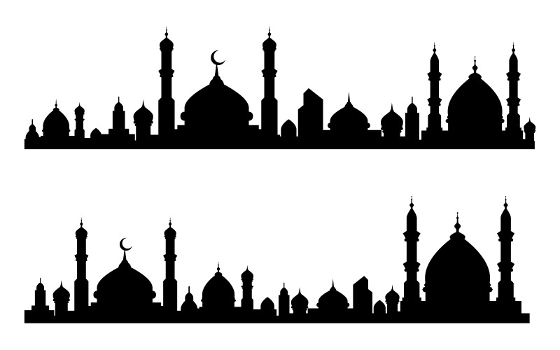 Islamisk muslimsk byggnad vektor Illustration designmall v.2