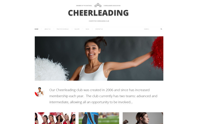 Cheerleading Bootstrapsjablonen voor Crowd Leaderswebsites