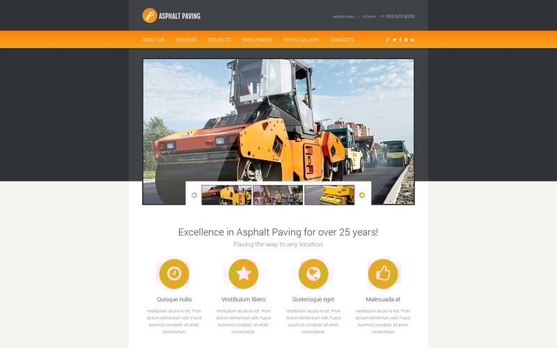 Plantilla de sitio web receptivo de ingeniería civil