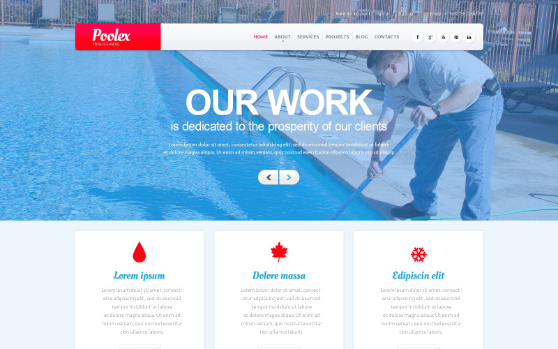 泳池清洁公司WordPress主题