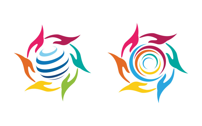 Logo-ontwerp voor de aarde opslaan, logo-ontwerpsjabloon voor aardezorg v.2