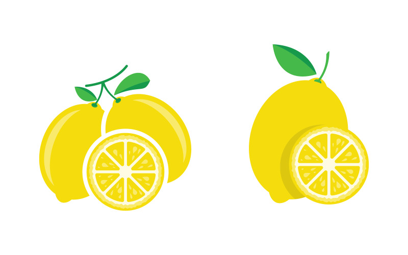Färsk frukt Citron dryck ikon vektor illustration designmall v.3
