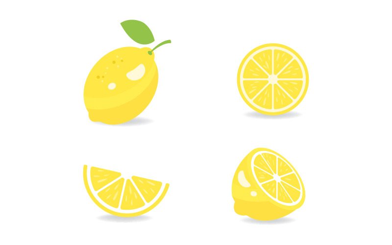 Färsk frukt Citron dryck ikon vektor illustration designmall v.4