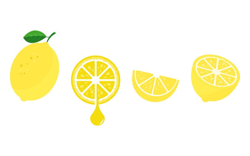 Vers fruit Citroen drankje pictogram vector illustratie ontwerp sjabloon v.7