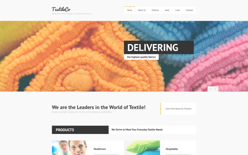 Modello Joomla per l'industria tessile