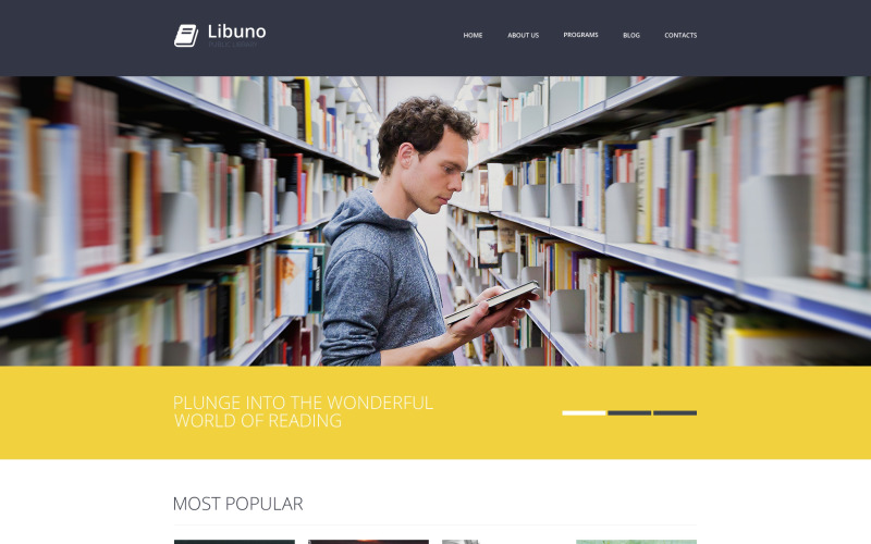 Sjabloon voor bibliotheekresponsieve website