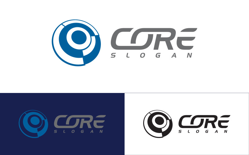 C Letter Core hi tech toekomst computer icoon vector Logo ontwerp sjabloon v.5