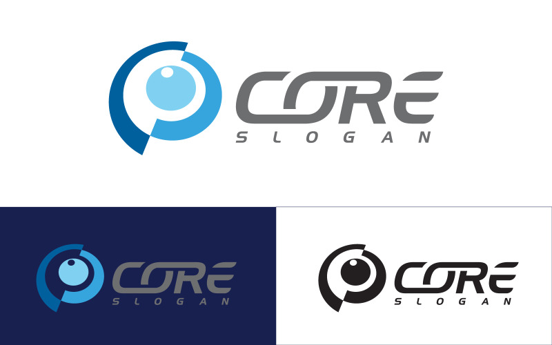 Modèle de conception de logo vectoriel d'icône d'ordinateur du futur de haute technologie de base de lettre C v.3