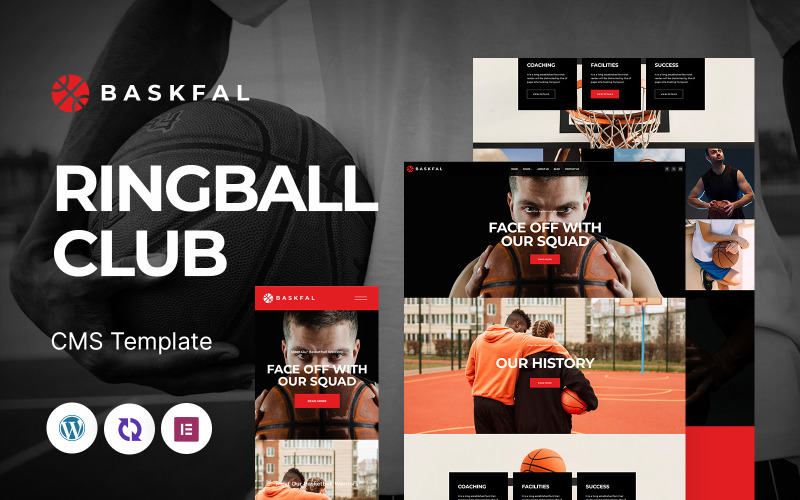 Baskfal - Basketbalclub Multifunctioneel responsief WordPress-thema