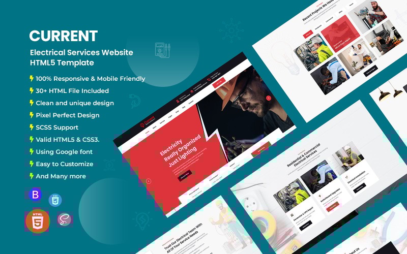 Current - Шаблон HTML5 для електротехнічних послуг
