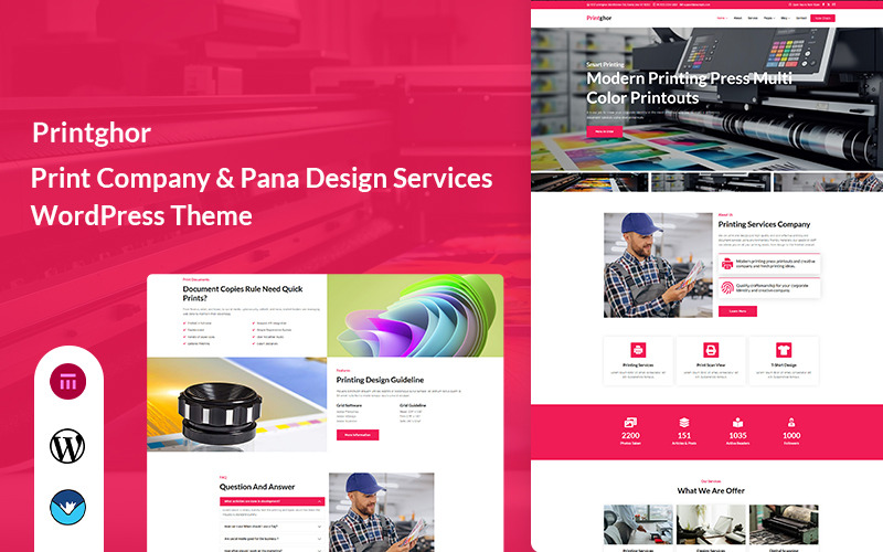 Printghor — тема WordPress для типографии и дизайнерских услуг Pana Design Services