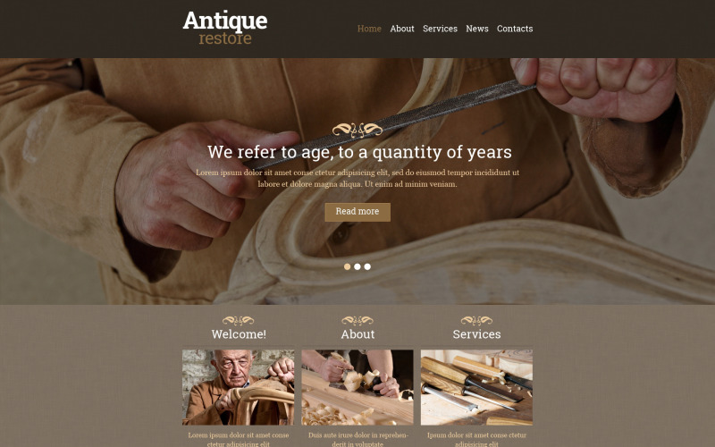 Antiquitätengeschäft Responsive Website-Vorlage
