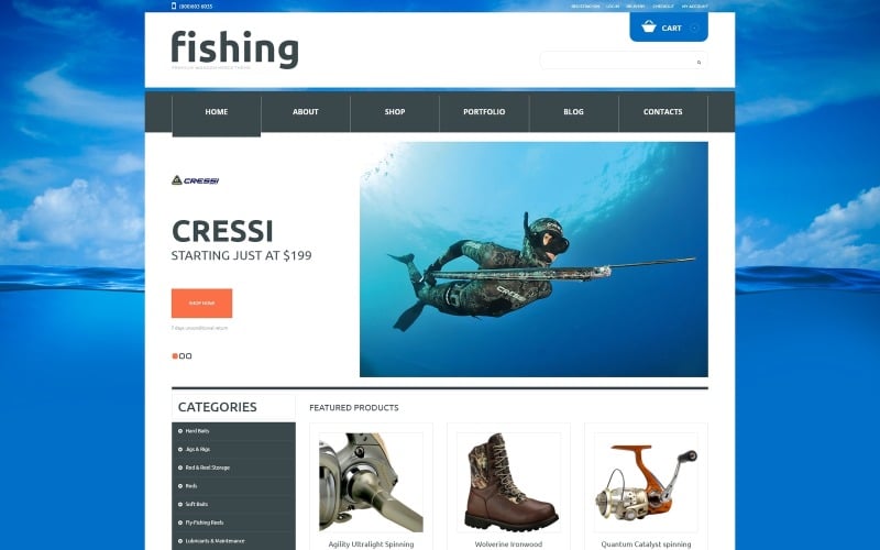 Fishing Responsive WooCommerce Theme #48353