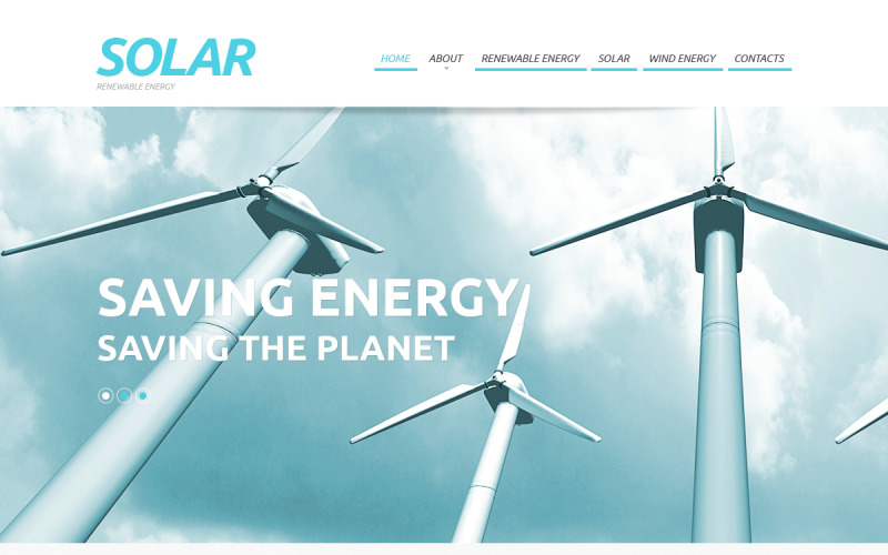 Modello di sito Web reattivo a energia solare