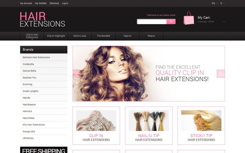 Natural Hair Extensions Magento Theme