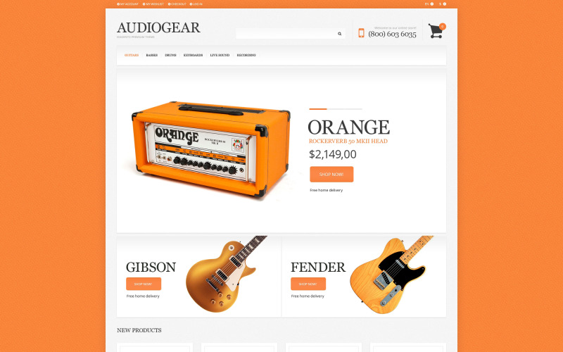Responsives Magento-Theme für den Audio Store