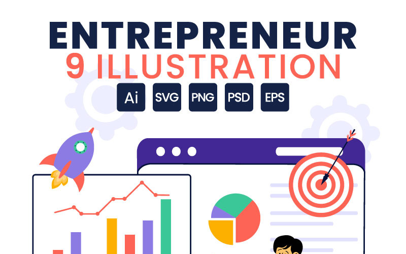 9 Entreprenör Business Illustration