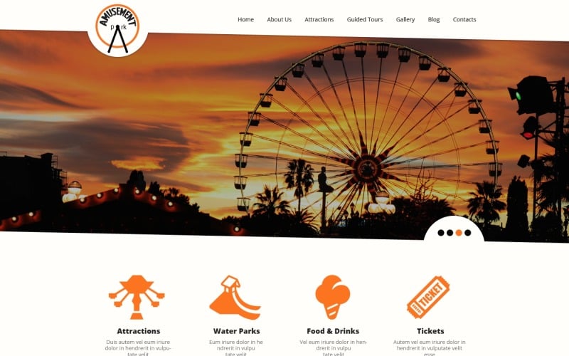 Modèle de site Web réactif pour parc d'attractions