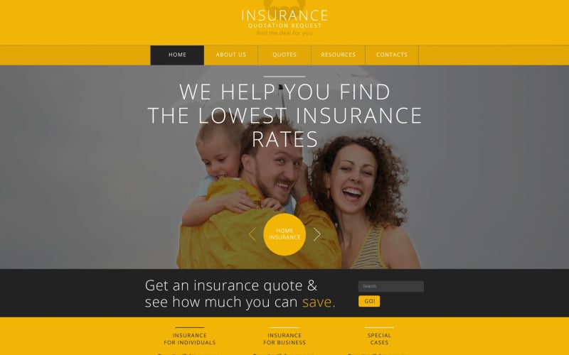 Modelo de site responsivo a seguros