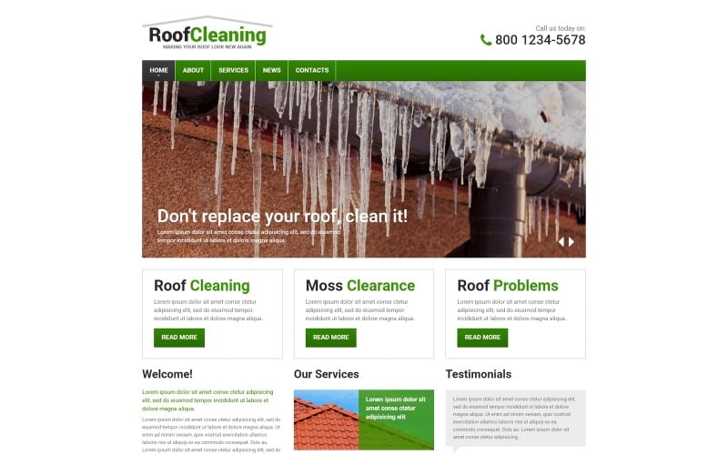 Roofing Company Responsive Website Template