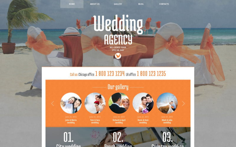 Thème WordPress responsive de Wedding Planner