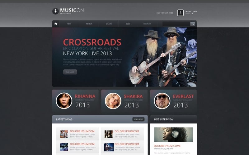音乐门户网站Drupal模板