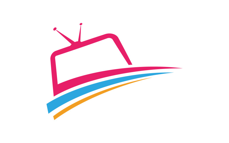 Modelo de design de logotipo de canal de TV online, conceito de logotipo de transmissão ao vivo v.6