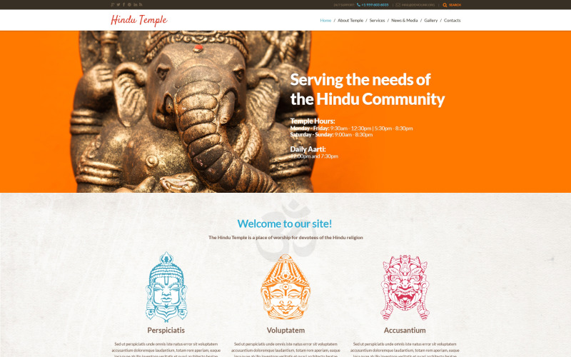 Адаптивная тема WordPress для индуизма