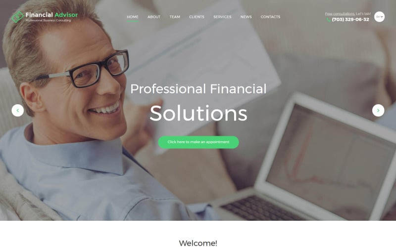 Financial Advisor Responsive Website Template