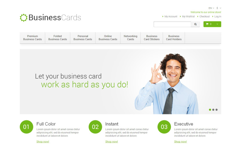 Магазин визиток Magento Theme