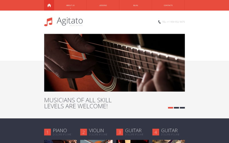 Modèle de site Web réactif pour l'école de musique