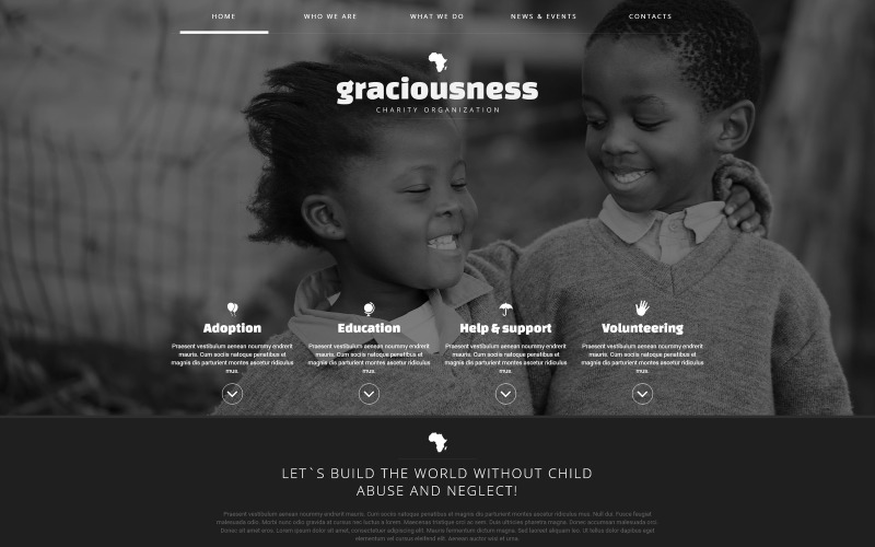 Modèle Joomla réactif pour une organisation caritative pour enfants
