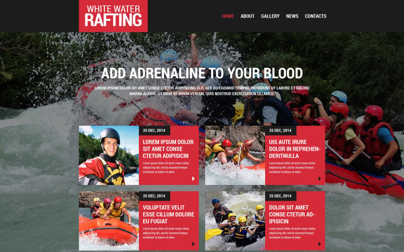 Rafting Responsive Website Template