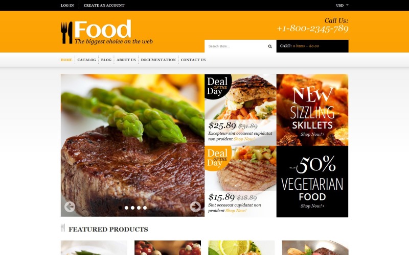 Responsive Food Store Shopify-thema
