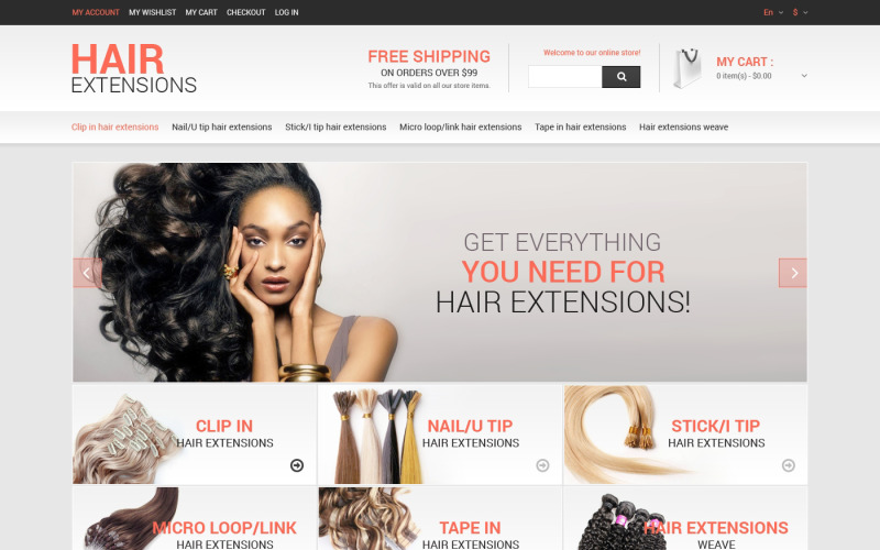 Tema Magento reattivo per parrucchiere