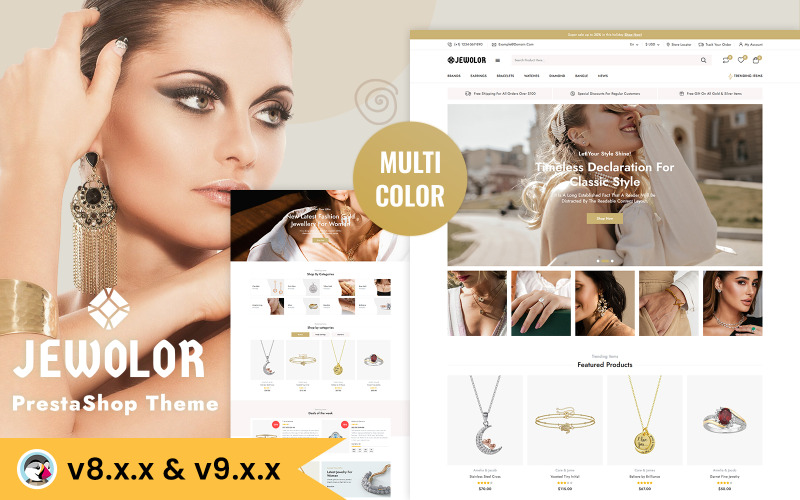 Jewolor – Prestashop-Theme für handgefertigten Schmuckladen