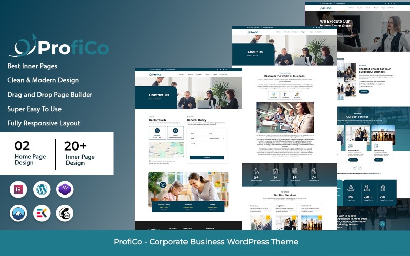 ProfiCo - Tema WordPress Corporativo para Negócios