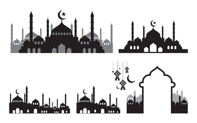 Elemento astratto musulmano, modello di illustrazione di design di icone islamiche v.1