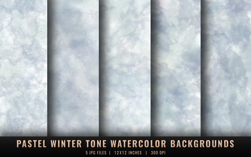 Fundos de aquarela em tons pastel de inverno