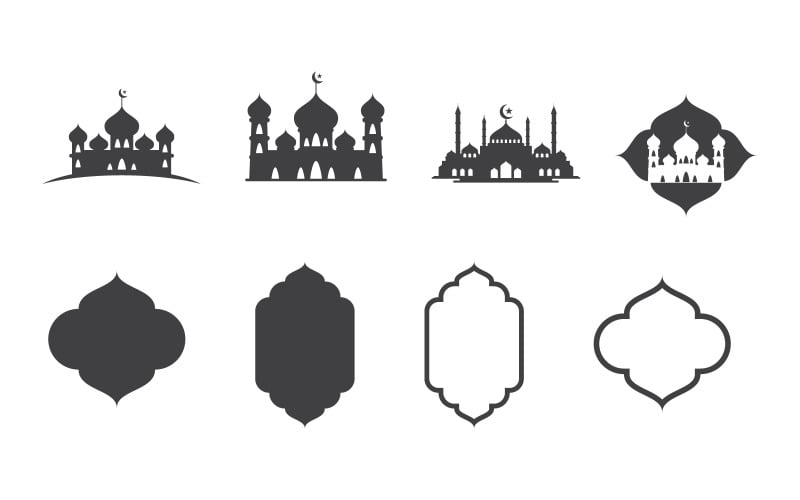 Mosque Muslim abstrakt element, islamisk ikon design illustration mall v.1