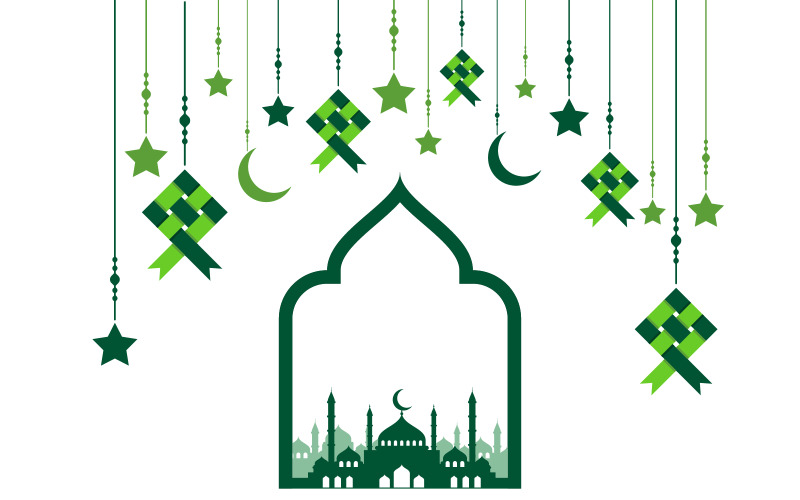 Müslüman soyut unsur, İslami simge tasarım çizim şablonu v.2
