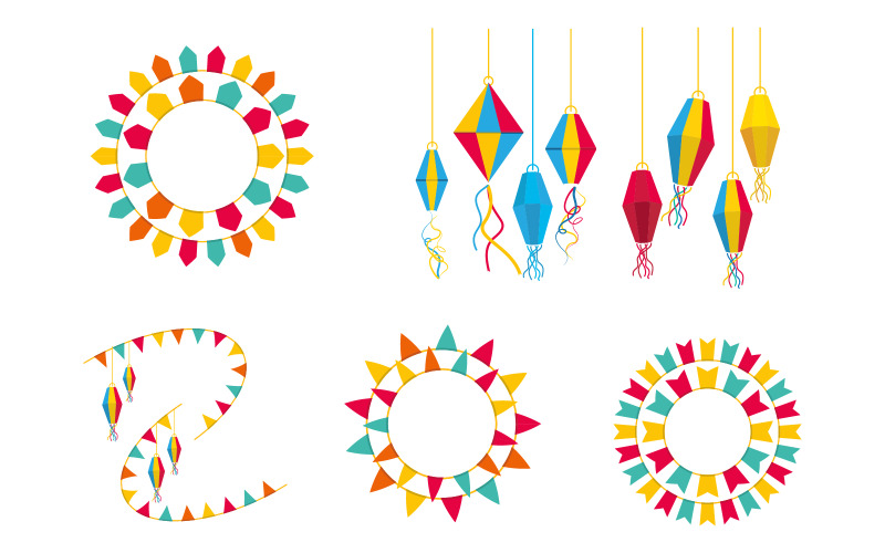 Plantilla de diseño de ilustración vectorial de elementos del día del evento de carnaval Festa Junina v.1